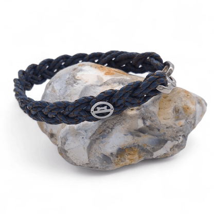 Flechthalsband "Navy Naturkante" 35 cm Halsumfang (Sofortkauf)