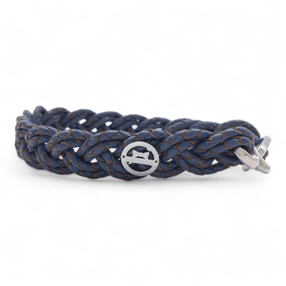 Flechthalsband "Navy Naturkante" 35 cm Halsumfang (Sofortkauf)