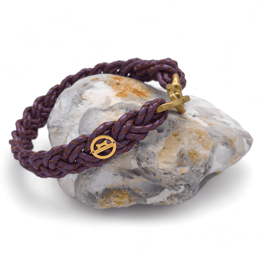 Flechthalsband "Violett Metallic" 36 cm Halsumfang (Sofortkauf)