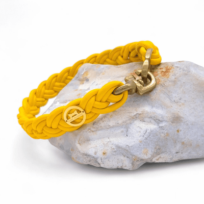 Flechthalsband "Sonnengelb" 34 cm Halsumfang (Sofortkauf)