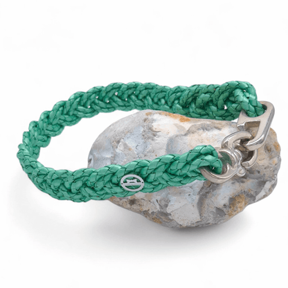 Flechthalsband "Minze Metallic" 57 cm Halsumfang (Sofortkauf)