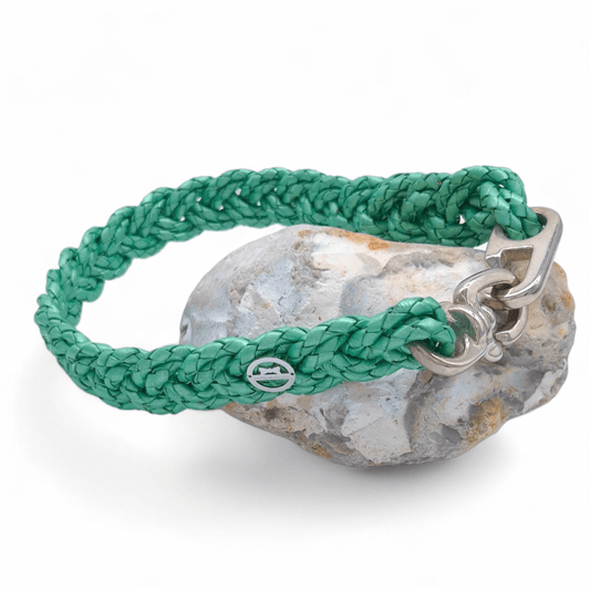 Flechthalsband "Minze Metallic" 57 cm Halsumfang (Sofortkauf)