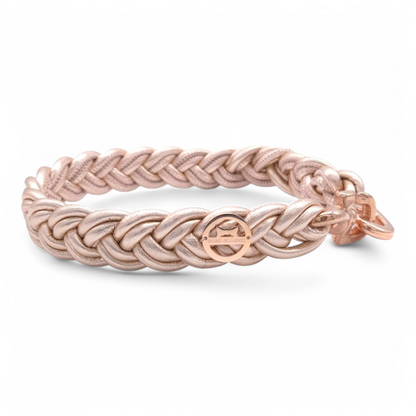 Flechthalsband Metallic Roségold