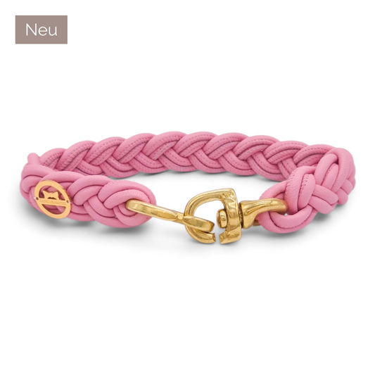 Flechthalsband Rosa