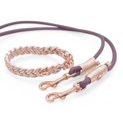 Flechthalsband Metallic Roségold